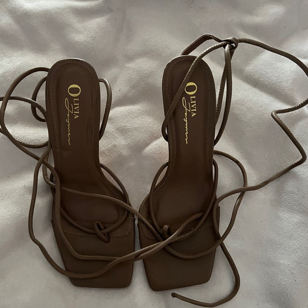 Miss Lola Brown Strappy Heels